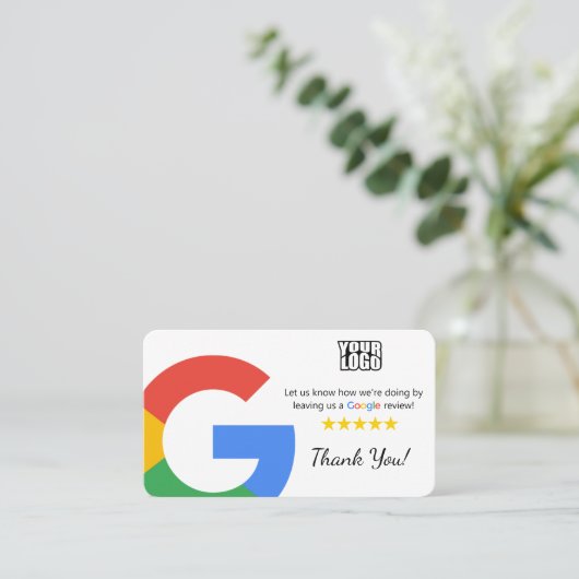 Visite Modèle de carte Google Review avec lien de code QR (Debout devant)