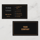 Visite Modèle de carte professionnelle Black Gold Profess (Devant / Derrière)