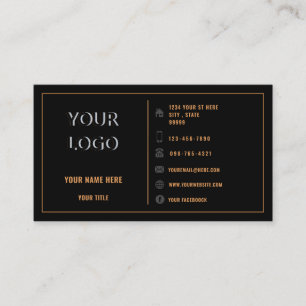 Visite Modèle de carte professionnelle Black Gold Profess