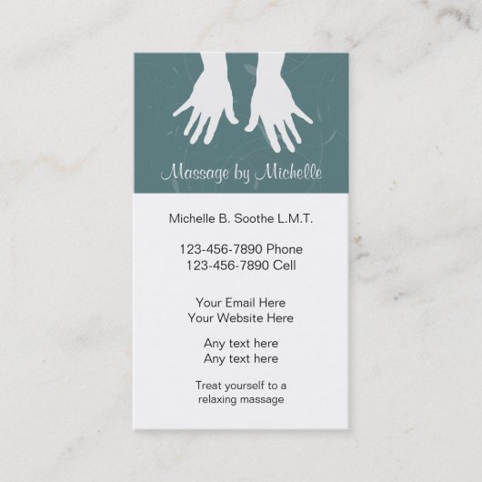 Visite Modèle de carte professionnelle de massage (Devant)