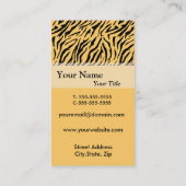 Visite Modèle de carte professionnelle Tiger Print (Dos)