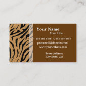 Visite Modèle de carte professionnelle Tiger Print (Dos)
