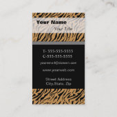 Visite Modèle de carte professionnelle Tiger Print (Dos)