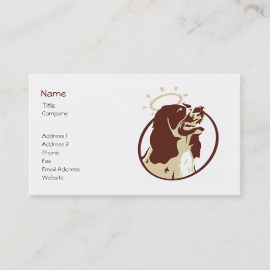 Visite Modèle de la carte de profil Angel Dog (Devant)
