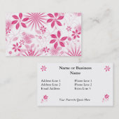 Visite Modèle de la carte de profil rose floral (Devant / Derrière)
