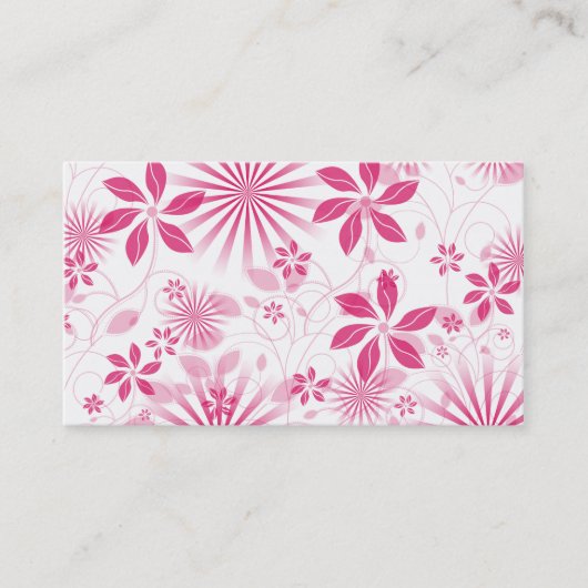 Visite Modèle de la carte de profil rose floral (Devant)