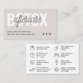 Visite Modèle de la carte d'enseignement post-soins Botox (Devant / Derrière)