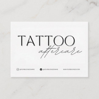 Visite Modèle de la carte postsoins de tatouage personnel