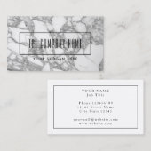 Visite Modèle en pierre de marbre blanc brillant de carte (Devant / Derrière)