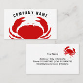 Visite Modèle rouge de logo de fruits de mer du carte de (Devant / Derrière)