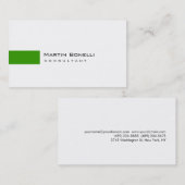 Visite Moderne Blanc Vert Simple Consultant Carte de visi (Devant / Derrière)