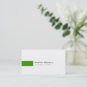 Visite Moderne Blanc Vert Simple Consultant Carte de visi (Debout devant)