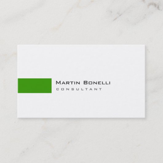 Visite Moderne Blanc Vert Simple Consultant Carte de visi (Devant)