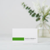 Visite Moderne Blanc Vert Simple Consultant Carte de visi (Debout devant)