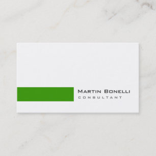 Visite Moderne Blanc Vert Simple Consultant Carte de visi