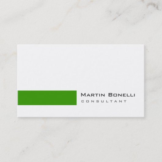 Visite Moderne Blanc Vert Simple Consultant Carte de visi (Devant)