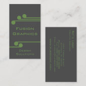 Visite Moderne Carte de visite, gris et vert (Devant / Derrière)