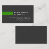 Visite Moderne Gris Vert Simple Consultant Carte de visit (Devant / Derrière)