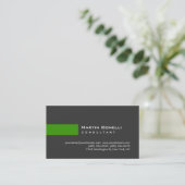 Visite Moderne Gris Vert Simple Consultant Carte de visit (Debout devant)