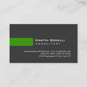 Visite Moderne Gris Vert Simple Consultant Carte de visit