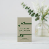 Visite Moderne Pro Carte de visite, Beige et vert de la f (Debout devant)