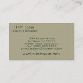 Visite Moderne Pro Carte de visite, Beige et vert de la f (Dos)