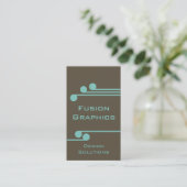 Visite Moderne Pro Carte de visite, Brown et Turquoise (Debout devant)
