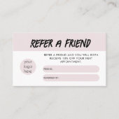 Visite Moderne Rosée Blanche Référer Une Carte De Référen (Devant)