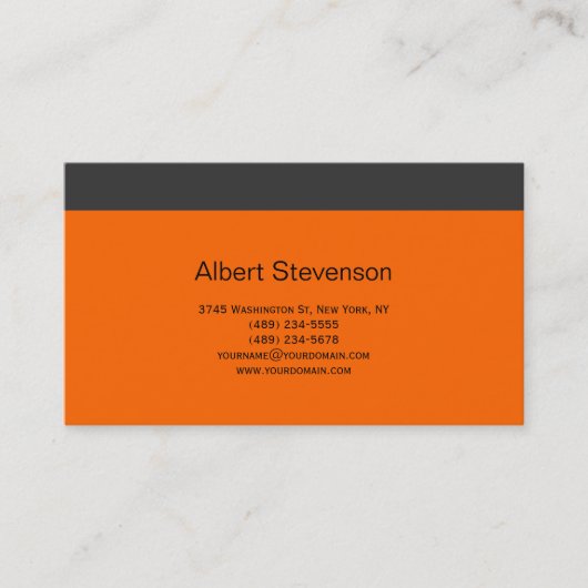 Visite Moderne simple Grey Orange Consultant Carte de vis (Devant)