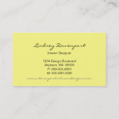 Visite Moitié-lunes en pointillé Carte de visite, Canary (Dos)