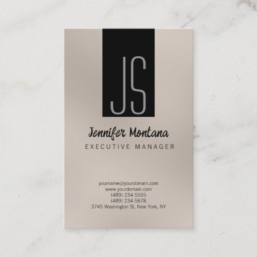 Visite Monogram Browny Beige Black Manager Carte de visit (Devant)