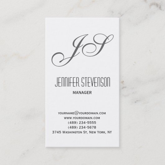 Visite Monogramme Attractive Charme Consultant Carte de v (Devant)