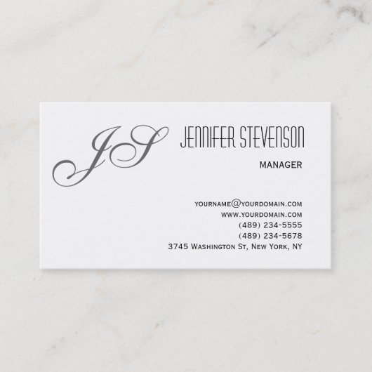 Visite Monogramme Attractive Charme Consultant Carte de v (Devant)