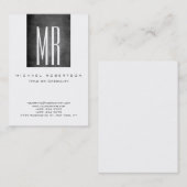 Visite Monogramme blanc gris tableau noir Grand Carte de (Devant / Derrière)
