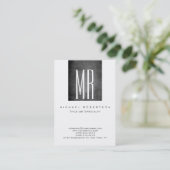 Visite Monogramme blanc gris tableau noir Grand Carte de (Debout devant)
