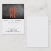 Visite Monogramme blanc gris tableau noir Grand Carte de  (Devant / Derrière)