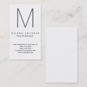 Visite Monogramme chaud tendance gris noir blanc Carte de (Devant / Derrière)