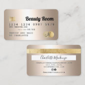 Visite Monogramme de beauté métallique de la carte de cré (Devant / Derrière)