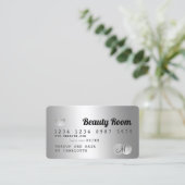 Visite monogramme de la carte de crédit argent pour cheve (Debout devant)