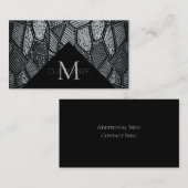 Visite Monogramme en verre de mosaïque gris foncé Carte d (Devant / Derrière)