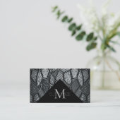 Visite Monogramme en verre de mosaïque gris foncé Carte d (Debout devant)