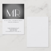 Visite Monogramme Gris Blanc Gris Gris Gris Carte de visi (Devant / Derrière)