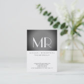 Visite Monogramme Gris Blanc Gris Gris Gris Carte de visi (Debout devant)
