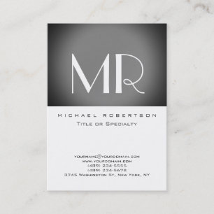 Visite Monogramme Gris Blanc Gris Gris Gris Carte de visi