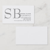 Visite Monogramme gris noir blanc Consultant Carte de vis (Devant / Derrière)