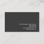 Visite Monogramme gris noir Taille standard Carte de visi (Dos)