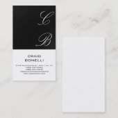 Visite Monogramme moderne blanc gris clair Carte de visit (Devant / Derrière)