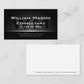 Visite Monogramme noir argent professionnel - Carte de vi (Devant / Derrière)