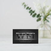Visite Monogramme noir argent professionnel - Carte de vi (Debout devant)