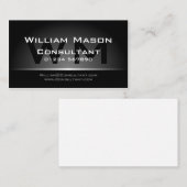 Visite Monogramme noir argent professionnel - Carte de vi (Devant / Derrière)